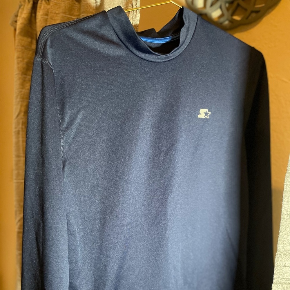 Men’s Teen Starter Dri Star Long Sleeve Blue Athletic Shirt